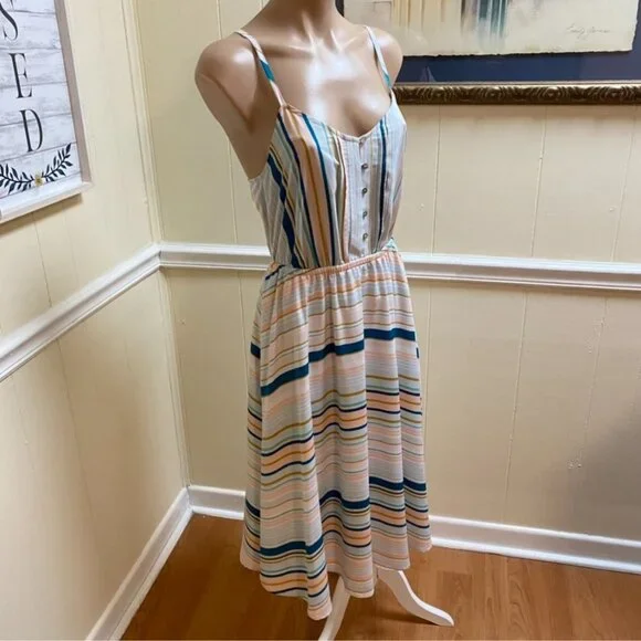 LC Lauren Conrad | Swept Ashore Pastel Beach Midi Dress | Size 6 - Picture 5 of 9